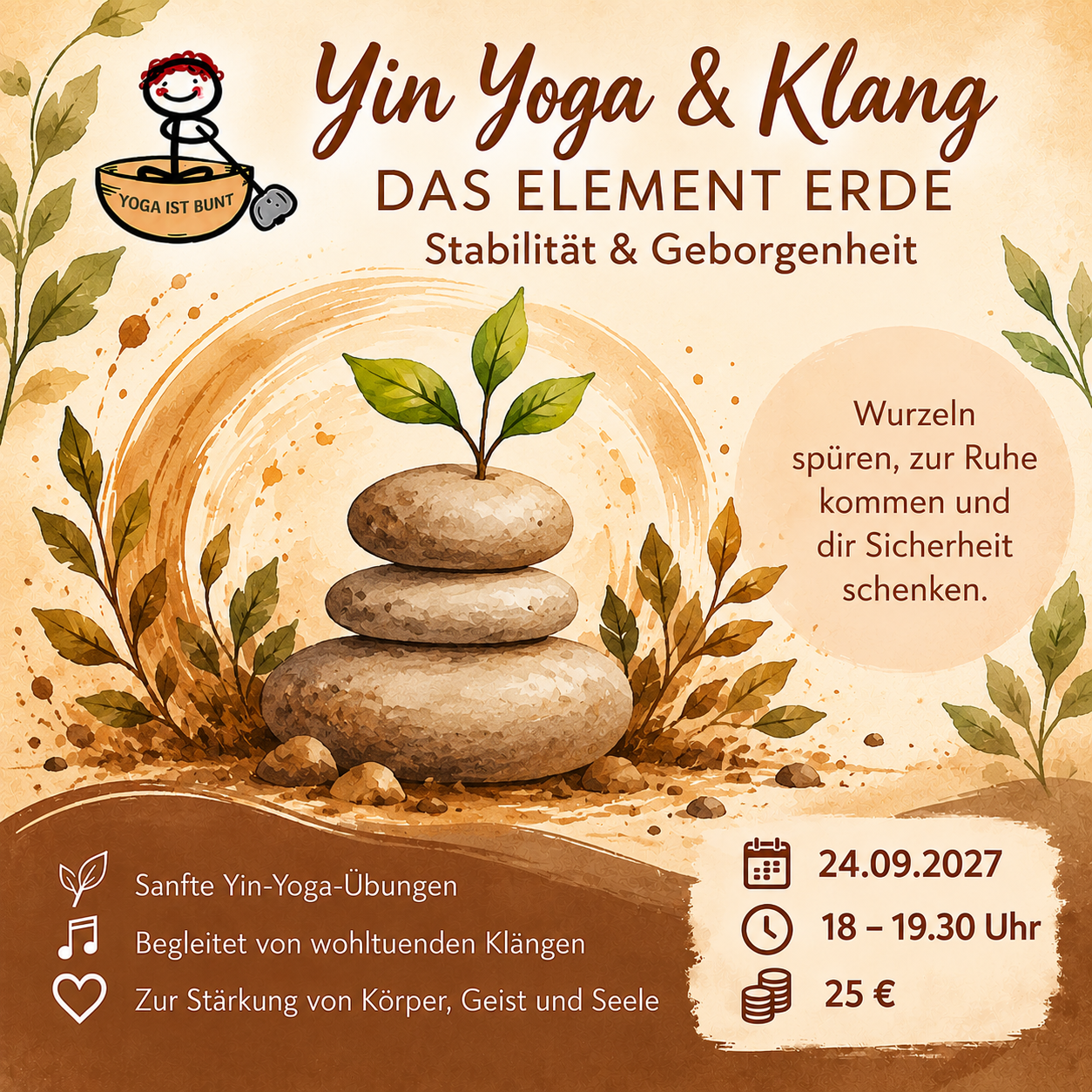 Yin Yoga & Klang - Zentrierung & tiefe Erdung - Entspannung